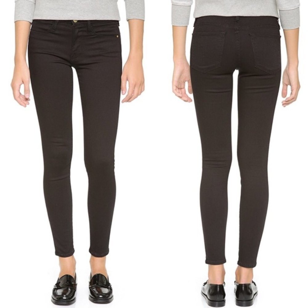 Frame Le High Vian Black Skinny Jeans 24